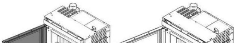 Technical line drawings of two industrial HVAC unit components (no text or symbols)