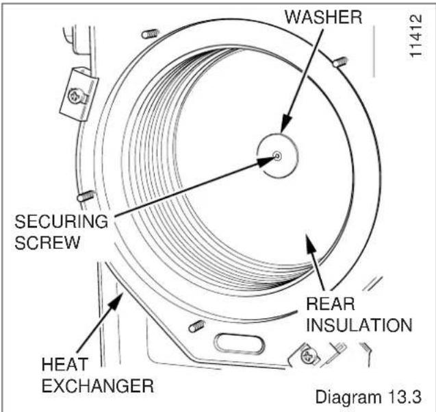 WASHER 11412 SECURING SCREW REAR INSULATION HEAT EXCHANGER Diagram 13.3