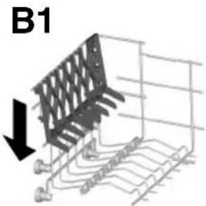 Diagram of a mechanical assembly with labeled component B1 and directional arrow (no text or symbols on the diagram itself)