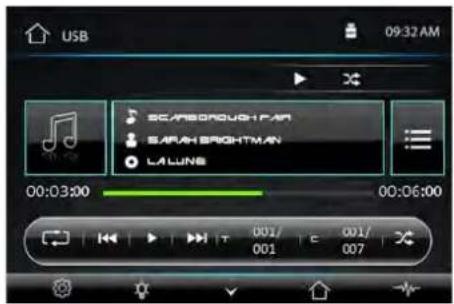 USB 09:32 AM SC/SONGUSH.P.M SARAH BRIGHTMAN LA LUNB 00:03:00 00:06:00 001/ 001 E 001/ 007