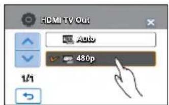HDMI TV Out Auto 480p 1/1