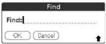 Find Find:| OK Cancel