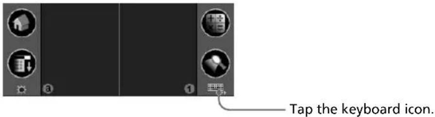 Tap the keyboard icon.