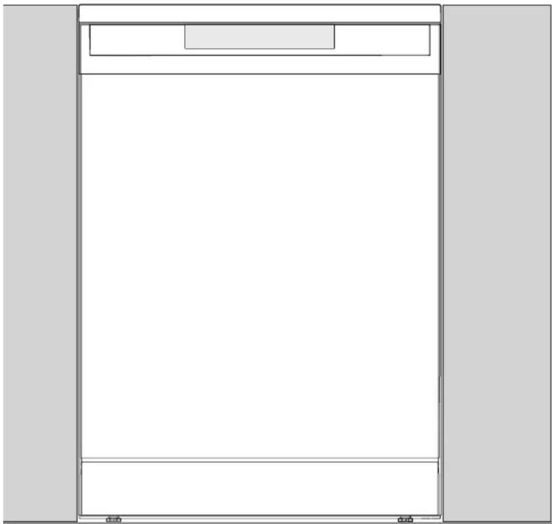 Simple line drawing of a rectangular cabinet or enclosure with no text, numbers, or symbols