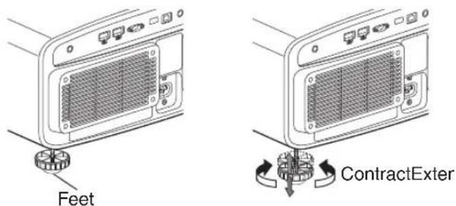 JVC DLA-VS3000 - Adjusting the elevation angle of the projector - 1