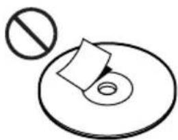 Simple line drawing of a CD or DVD disc with a prohibition symbol (no text or labels)