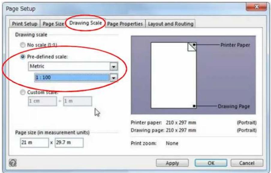 Page Setup Print Setup Page Size Drawing Scale Page Properties Layout and Routing Drawing scale No scale (1:1) Pre-defined scale: Metric 1 : 100 Custom scale: 1 cm = 1 m Page size (in measurement units) 21 m x 29.7 m Printer Paper Drawing Page Printer paper: 210 x 297 mm (Portrait) Drawing page: 210…