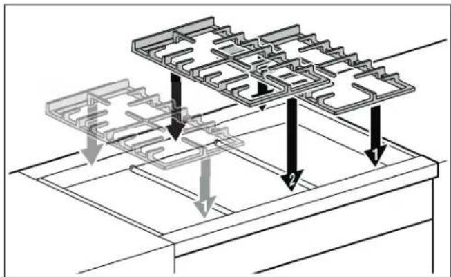 Technical diagram showing a multi-layered structure with directional arrows indicating flow or movement, labeled with numbers 1 and 2.
