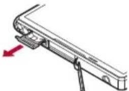 Mechanical assembly diagram showing a bracket with a red arrow indicating direction (no text or symbols)