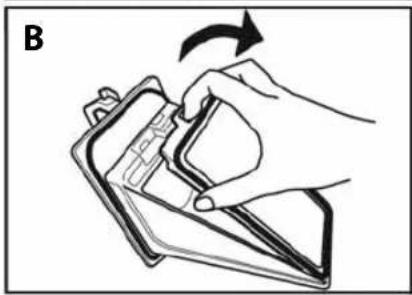 Illustration of a hand holding a clipboard with an arrow indicating rotation (no text or symbols)