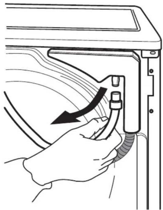 Illustration of a hand inserting a cable into a device component with airflow lines (no text or symbols)