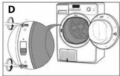 Diagram of a washing machine with a lid and door open, showing internal components (no text or symbols)