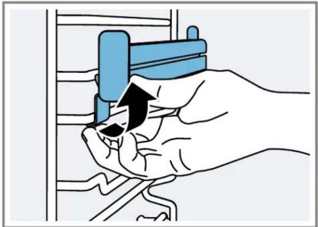 Illustration of a hand using a tool to adjust or install a component, no text or symbols present