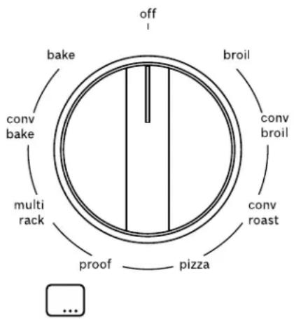 graph TD A["off"] --> B["bake"] B --> C["conv bake"] C --> D["multi rack"] D --> E["proof"] E --> F["pizza"] F --> G["conv roast"] G --> H["conv broil"] H --> I["broil"] I --> J["..."]