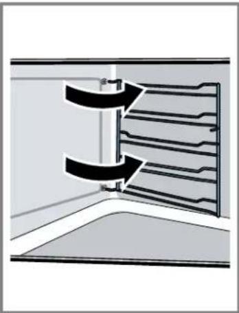 Diagram of a ceiling-mounted rack system with curved arrows indicating flow direction (no text or symbols)