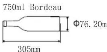 750ml Bordeaux Φ76.20m 305mm