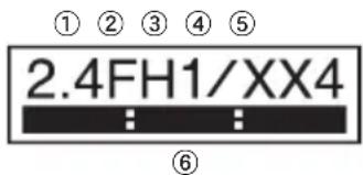① ② ③ ④ ⑤ 2.4FH1/XX4 ⑥