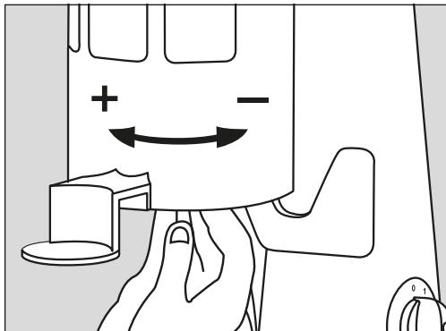 Cartoon illustration of a hand holding a computer with a smiling face and directional arrows (no text or symbols)