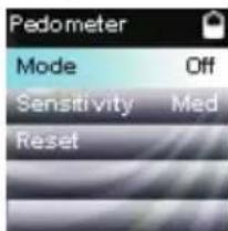 Pedometer Mode Off Sensitivity Med Reset