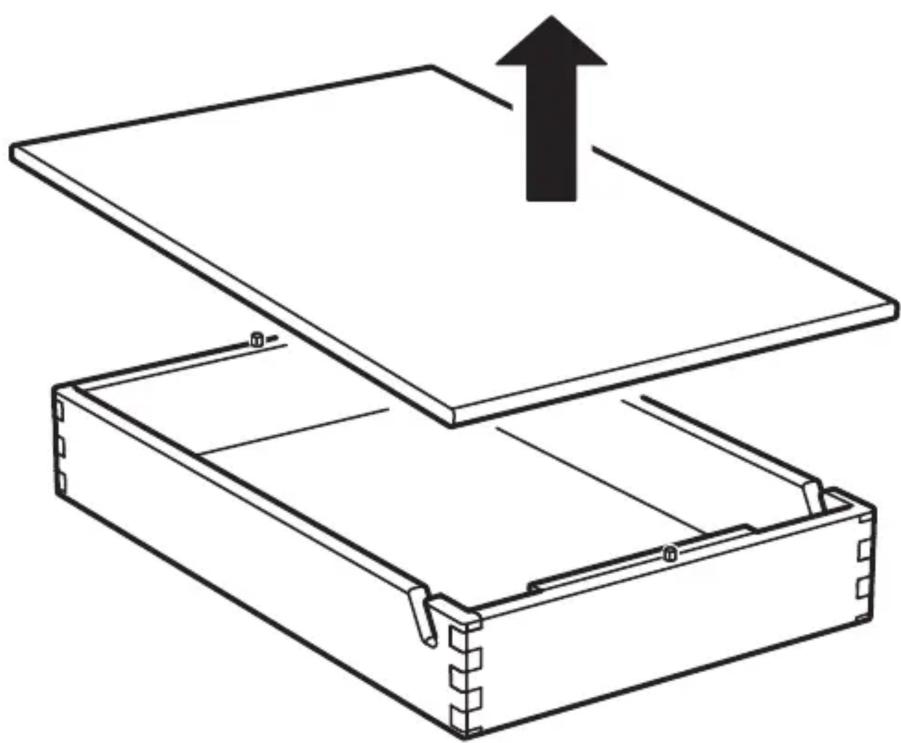 Diagram of a mechanical assembly with an upward arrow indicating force or movement (no text or symbols present)