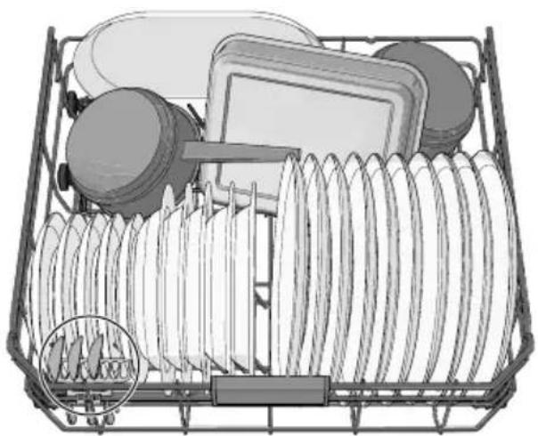 Illustration of a metal rack containing various household appliances and circular components (no text or symbols visible)
