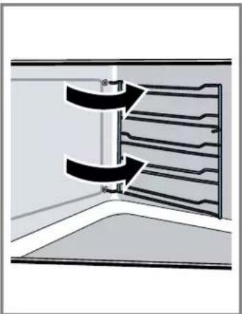 Diagram of a room interior with a shelf and directional arrows indicating movement or flow (no text or symbols)