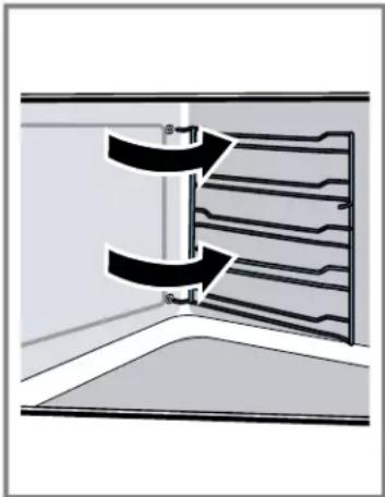 Diagram of a roof drainage system with curved arrows indicating flow direction (no text or symbols)