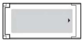 Simple rectangular frame with a gray rectangle and a black arrow inside, no text or symbols present.