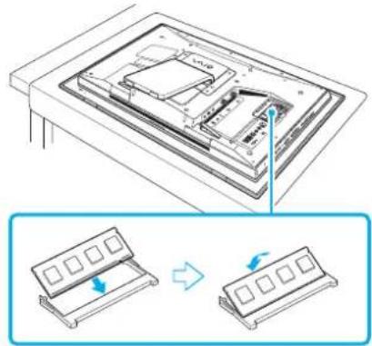 Diagram showing a device interior with a slide and a slide holder, illustrating the process of adding or removing a slide (no text or symbols present)
