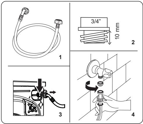 CECOTEC Bolero Dresscode 850 Bi Inverter Steel A - Water Inlet Hose Connection - 1