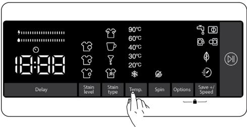 CECOTEC Bolero Dresscode 850 Bi Inverter Steel A - Selecting the washing water temperature - 1