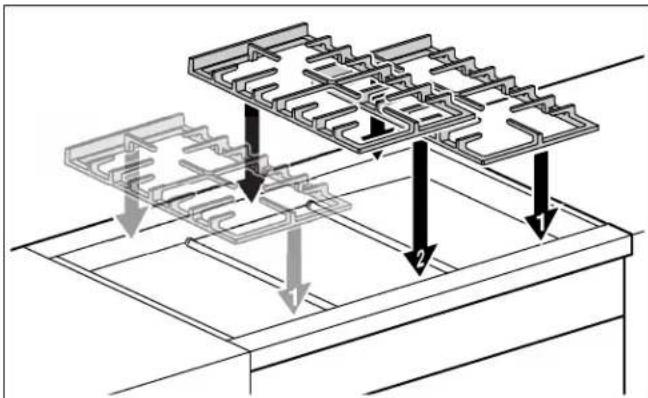Technical diagram showing a multi-layered structure with directional arrows indicating flow or movement, labeled 1 and 2.