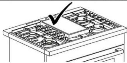 Line drawing of a kitchen appliance with a checkmark indicating a specific section (no text or symbols present)