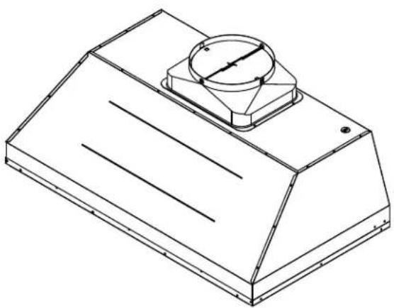 Technical line drawing of a mechanical component with a circular top and flange base (no text or symbols)