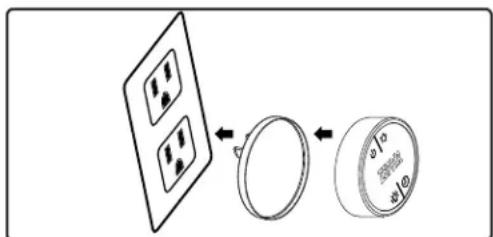 Diagram showing a device with four circular components and a ring with two labeled parts, connected by an arrow indicating direction.