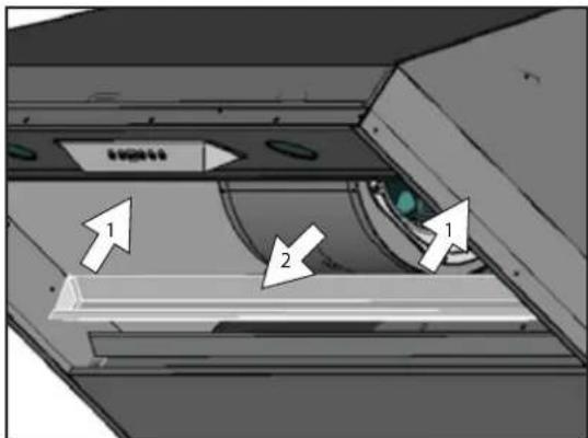 Technical diagram showing a mechanical or electronic component with numbered annotations pointing to features.