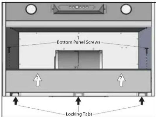 1 Bottom Panel Screws 2 2 Locking Tabs