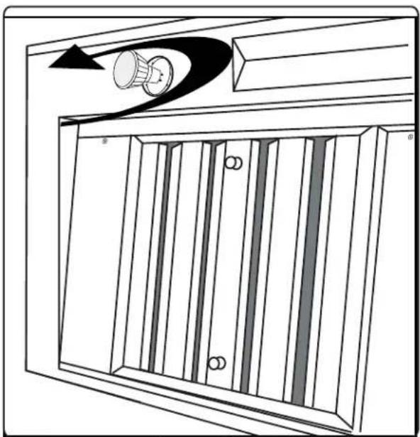 Diagram of a door frame with a curved arrow and circular components, no text or symbols present