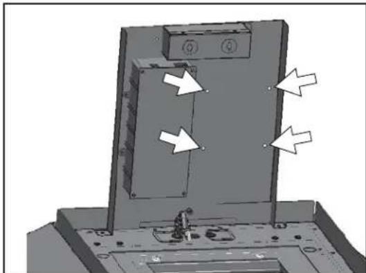 3D mechanical assembly diagram showing a component with directional arrows indicating movement or force (no text or symbols present)