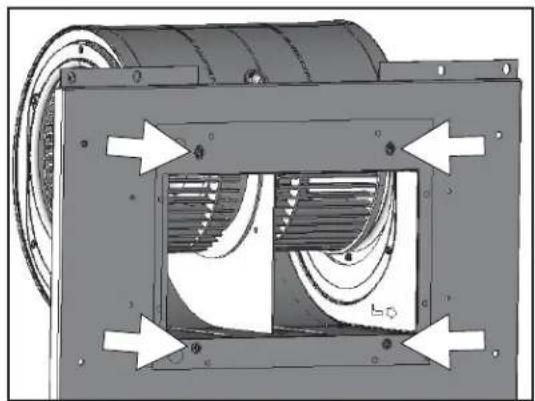 Technical diagram of a mechanical component with directional arrows indicating movement or force (no text or symbols present)