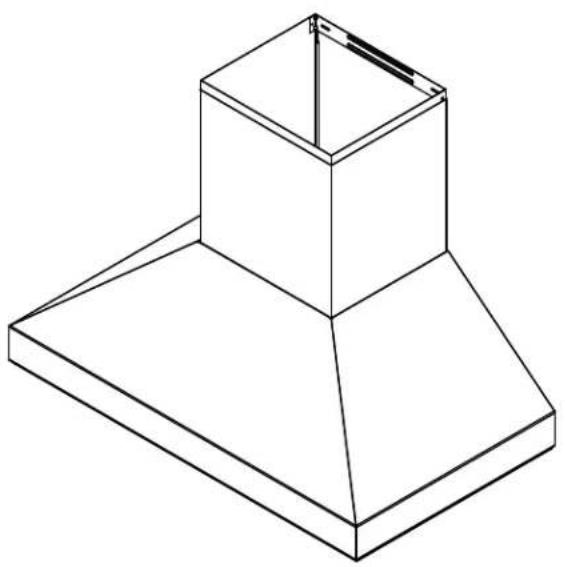 Isometric line drawing of a mechanical component with a stepped base and top (no text or symbols)