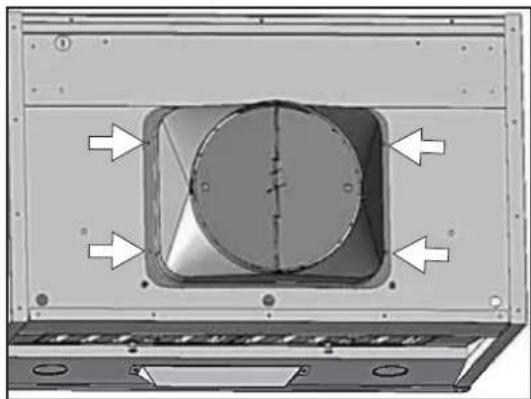 Technical diagram of a mechanical component with directional arrows indicating flow or movement (no text or symbols present)