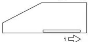 Simple geometric shape with a horizontal line and arrow, no text or symbols present