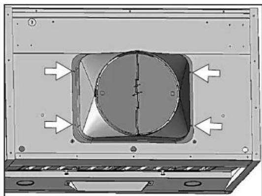 Technical diagram of a mechanical component with directional arrows indicating flow or movement (no text or symbols present)