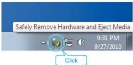 Safely Remove Hardware and Eject Media 9:31 PM 9/27/2010 Click