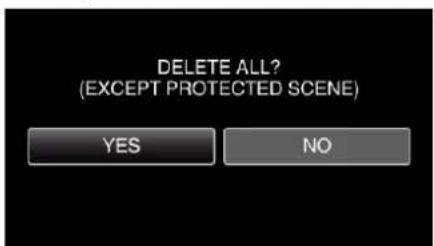 DELETE ALL? (EXCEPT PROTECTED SCENE) YES NO