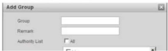Add Group Group Remark Authority List All