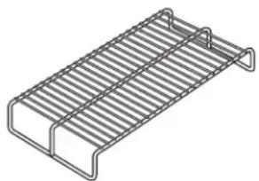 Isometric line drawing of a metal grate or rack structure with no text or symbols