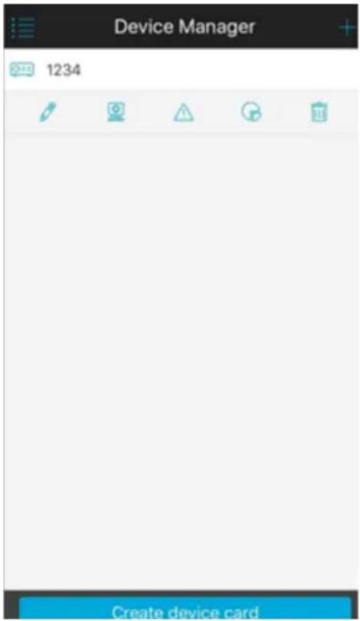 Device Manager 1234 Create device card