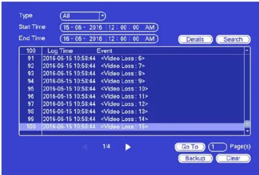 Type All Start Time 15 - 06 - 2016 12 : 00 : 00 AM End Time 16 - 06 - 2016 12 : 00 : 00 AM Details Search 100 Log Time Event 91 2016-06-15 10:58:44 92 2016-06-15 10:58:44 93 2016-06-15 10:58:44 94 2016-06-15 10:58:44 95 2016-06-15 10:58:44 96 2016-06-15 10:58:44 97 2016-06-15 10:58:44 98 2016-06-15…